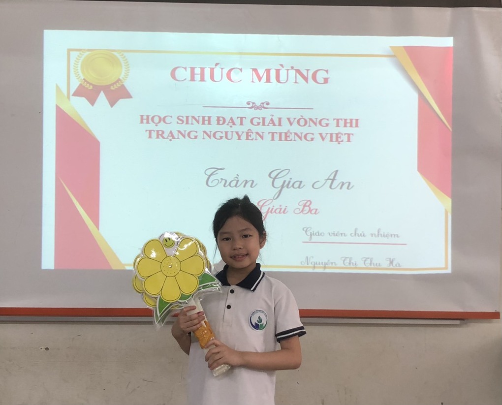 3A1 - Bạn Trần Gia An đạt giải Ba trong kì thi Trạng nguyên Tiếng Việt cấp Quận